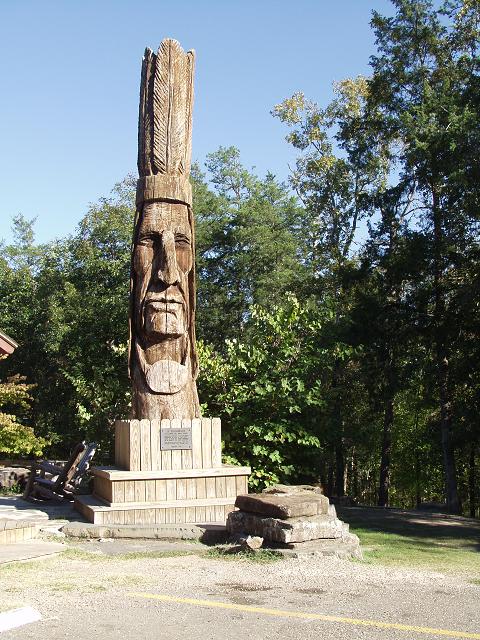 Visit the Peter Toth Trail of Tears Totem Pole inside Beavers Bend State Park.