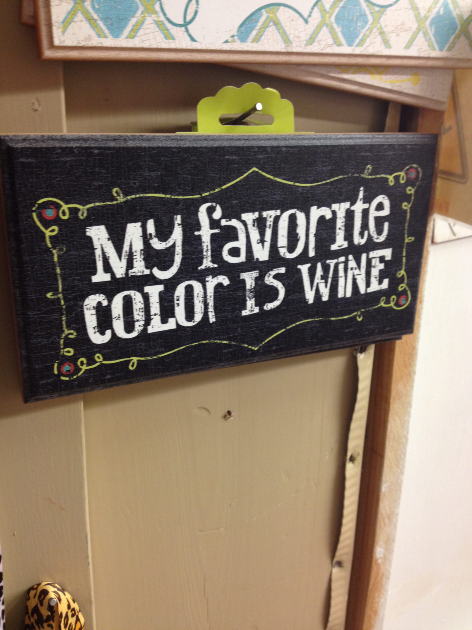 Wine sign at The Vintage House in Broken Bow Oklahoma