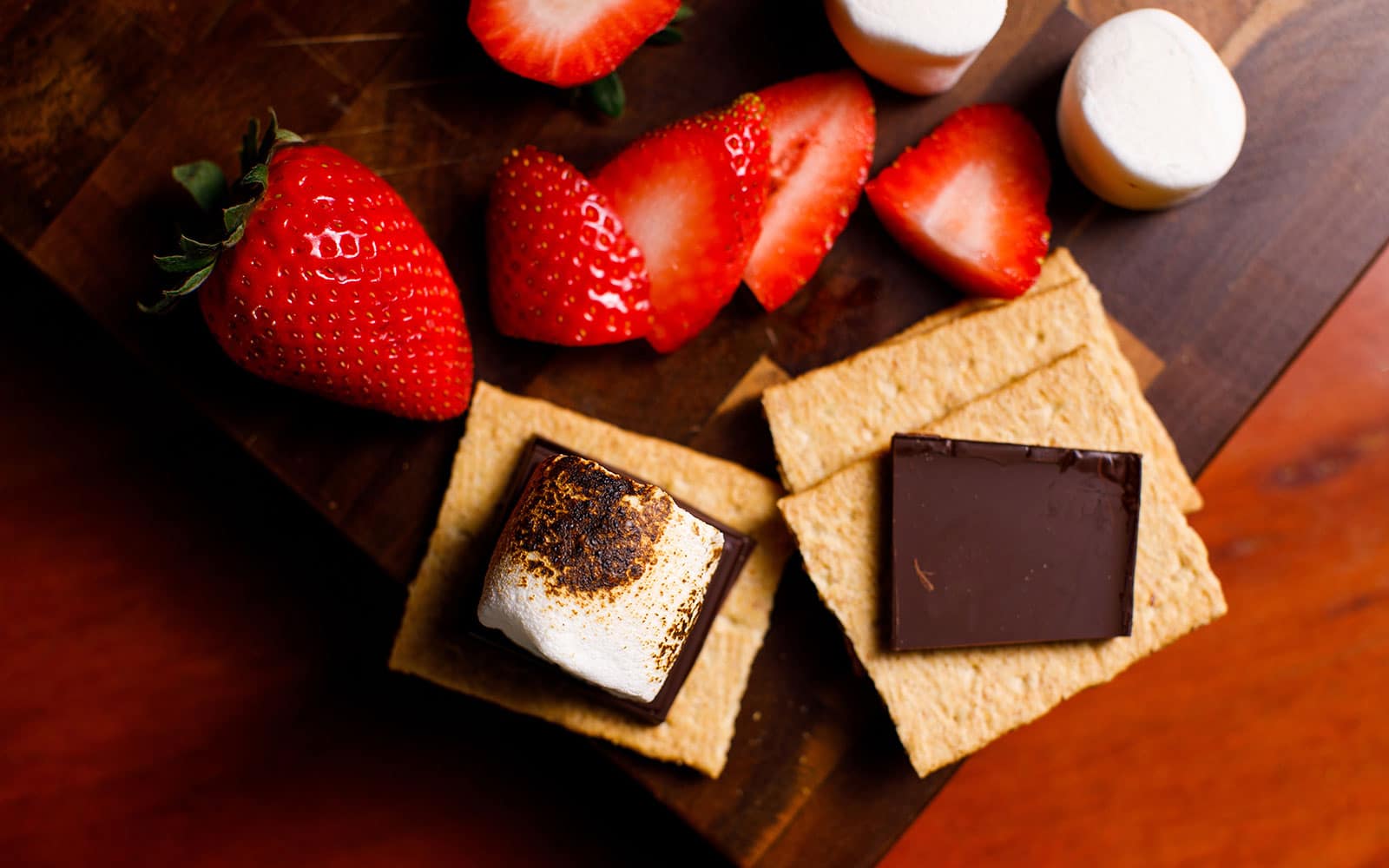 Chocolate dipped strawberry s'more