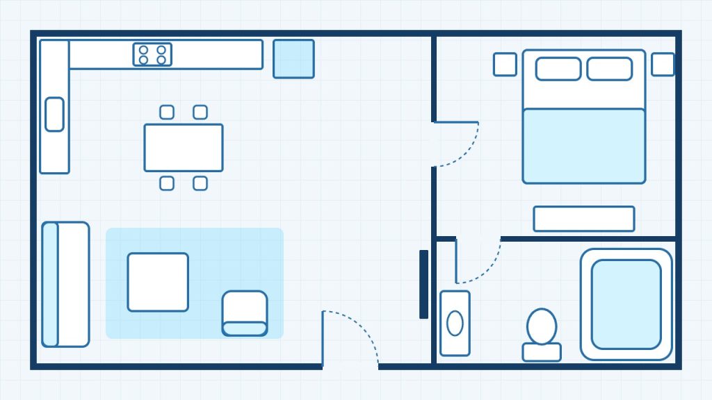 Approximate floor plan of the Experiential Learning Suite