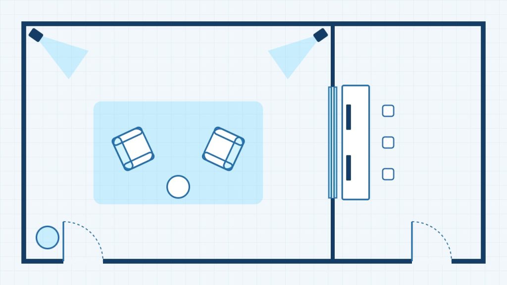 Approximate floor plan of the Professional Skills Room 1