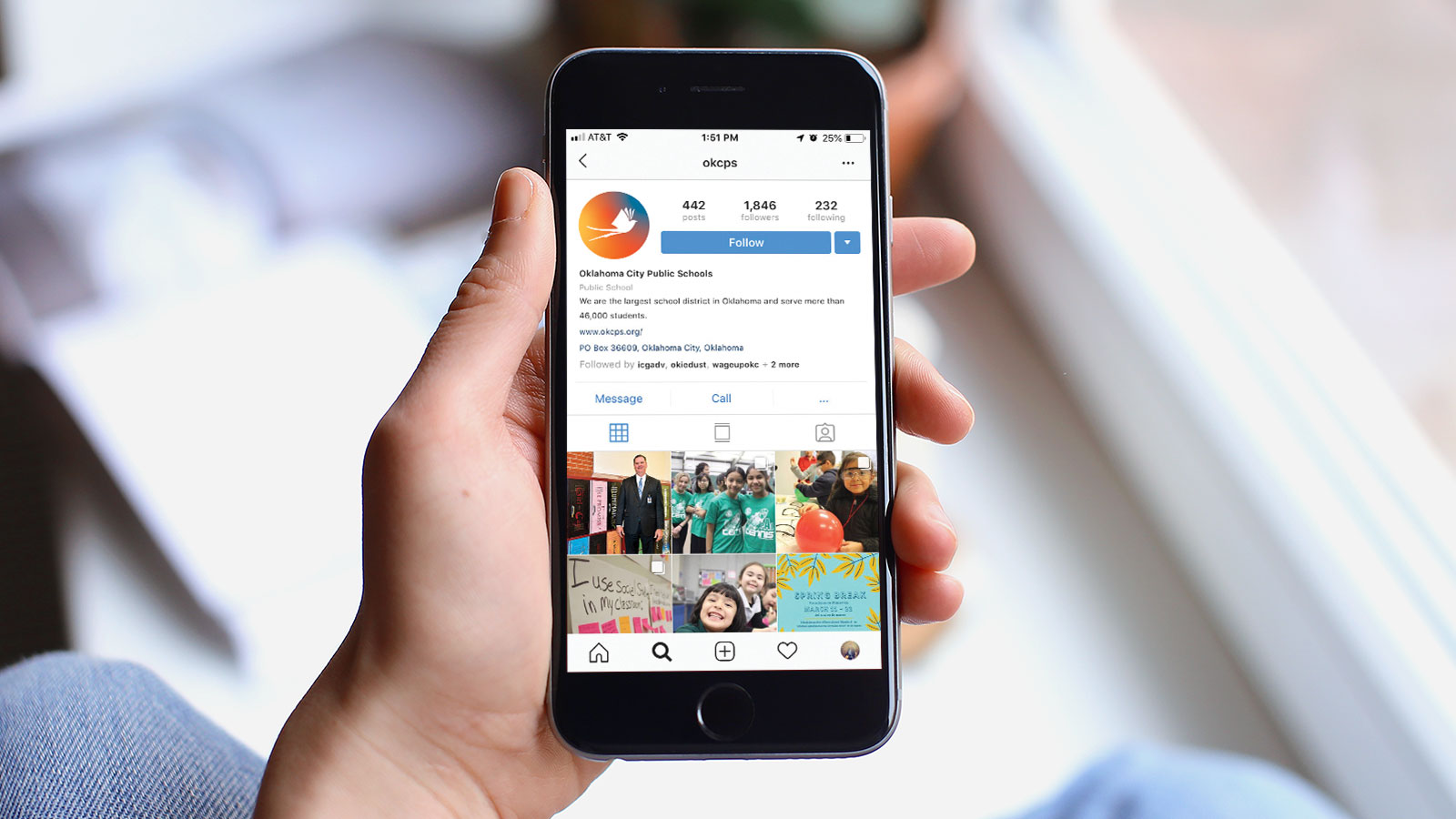 Instagram mockup for Oklahoma public schools branding and identity